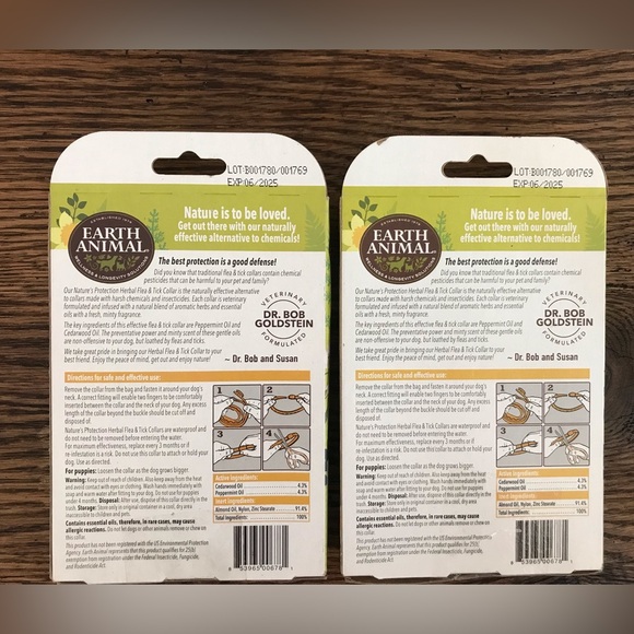 Nature’s Protection Herbal Flee and Tick Collars—Set of 2–NEW - Picture 2 of 4